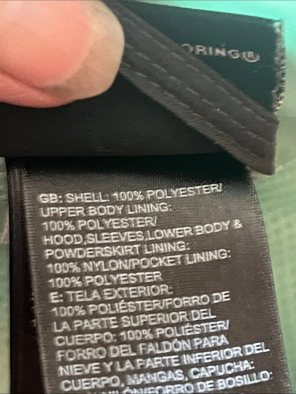 The North Face girls Black & Mint Hooded Rain Jacket